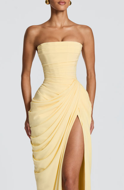 Lola - Corseted Strapless Maxi Dress