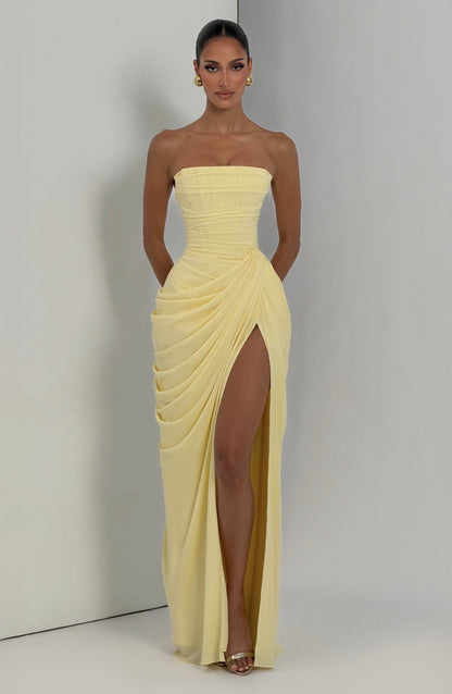 Lola - Corseted Strapless Maxi Dress