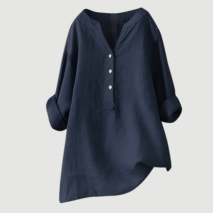 Raquel - Relaxed Button-Front Blouse