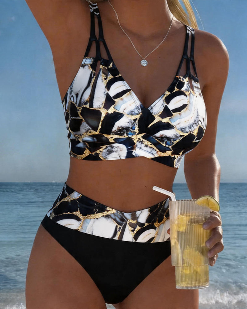 Nerina - Printed Cut-Out Bikini Set