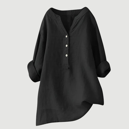 Raquel - Relaxed Button-Front Blouse