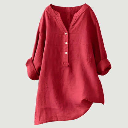 Raquel - Relaxed Button-Front Blouse