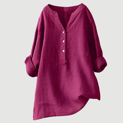 Raquel - Relaxed Button-Front Blouse