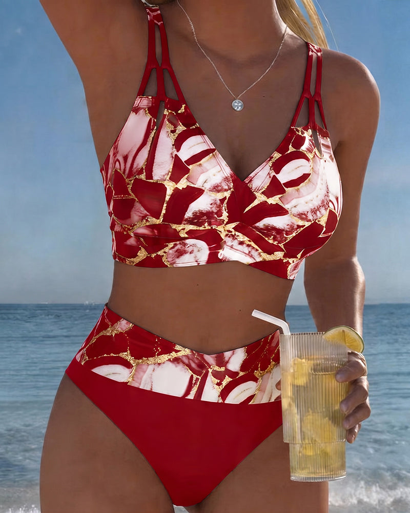 Nerina - Printed Cut-Out Bikini Set