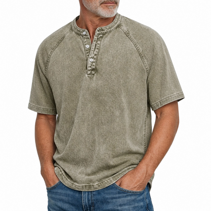 Jonas - Vintage-Washed Cotton-Blend Polo