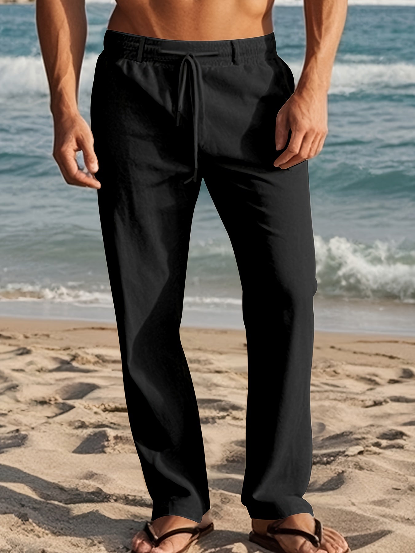Salvatore - Men's Linen Drawstring Trousers