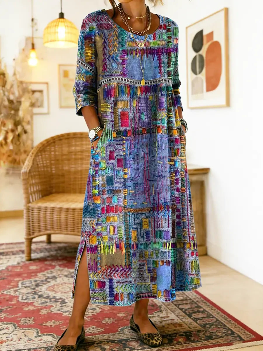 Manuela - Relaxed Patchwork Denim Dress