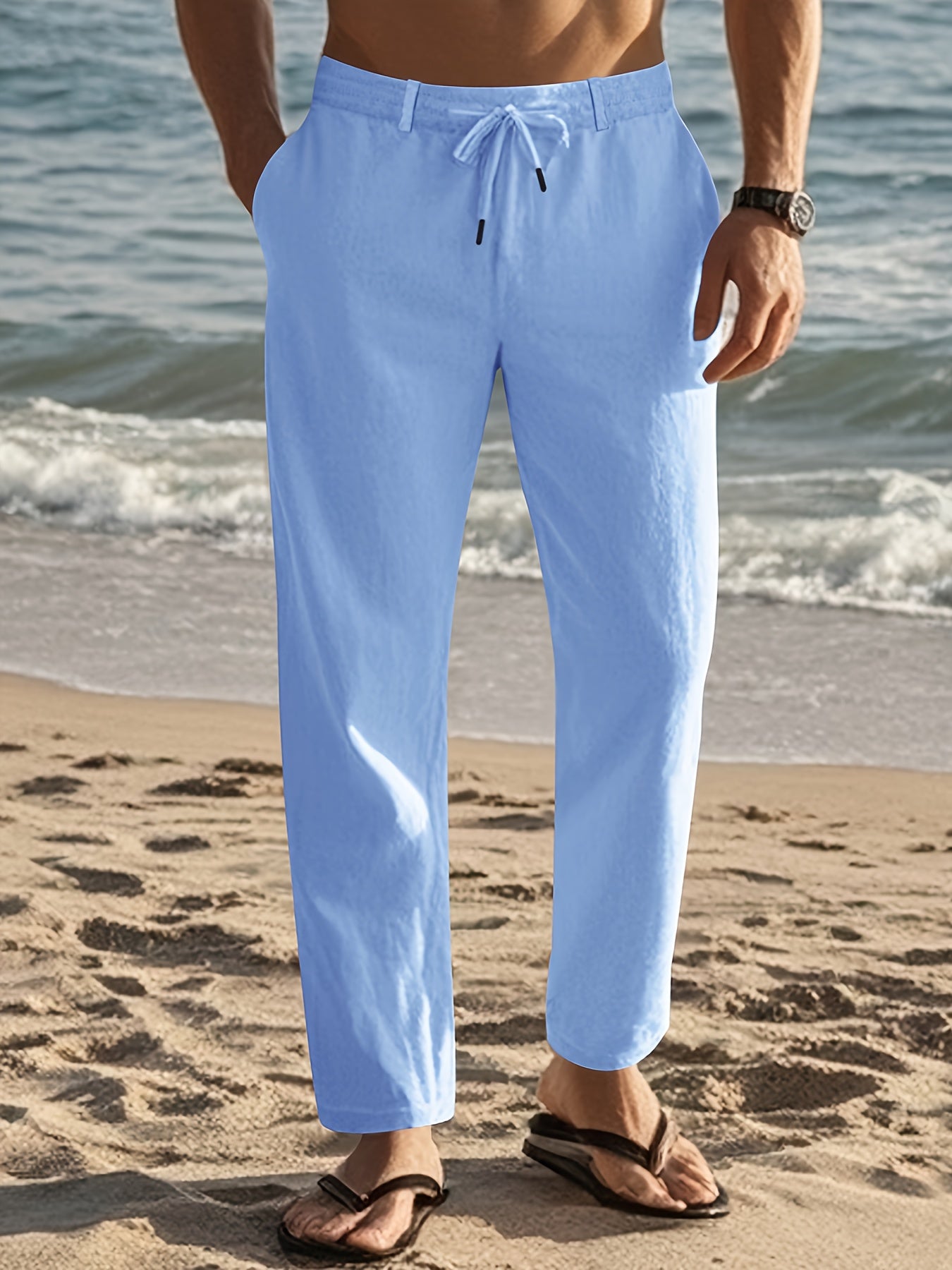 Salvatore - Men's Linen Drawstring Trousers