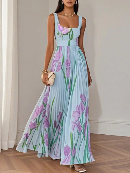 Annabelle - Pleated Floral Maxi Dress