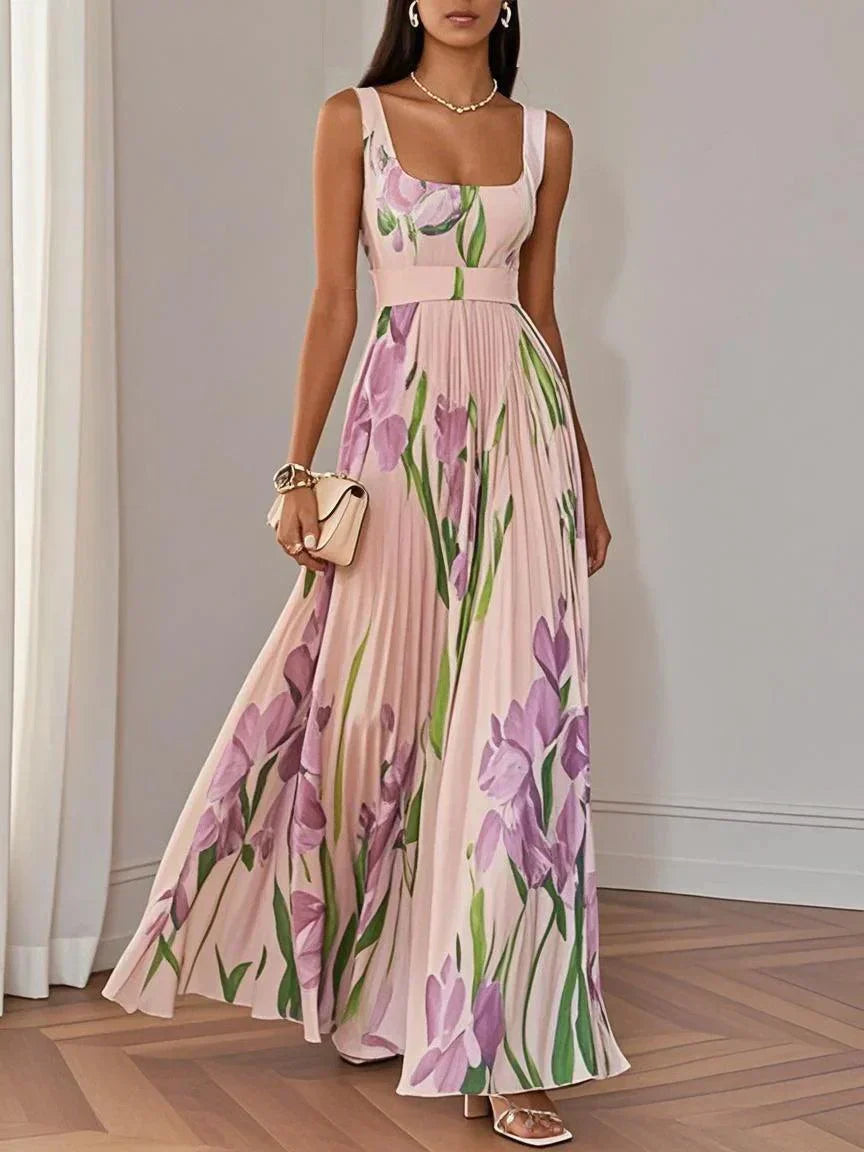 Annabelle - Pleated Floral Maxi Dress