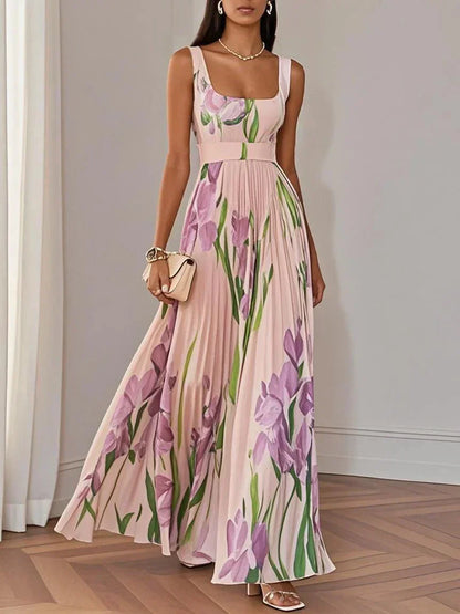 Annabelle - Pleated Floral Maxi Dress