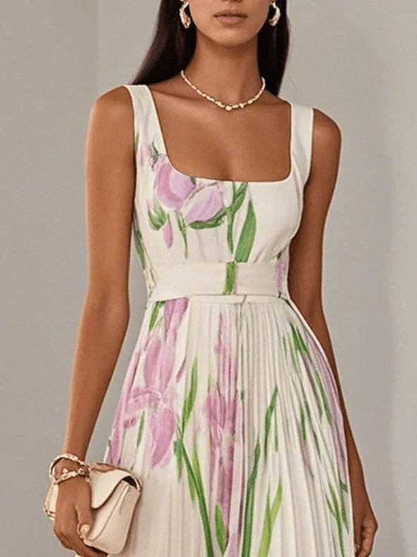 Annabelle - Pleated Floral Maxi Dress