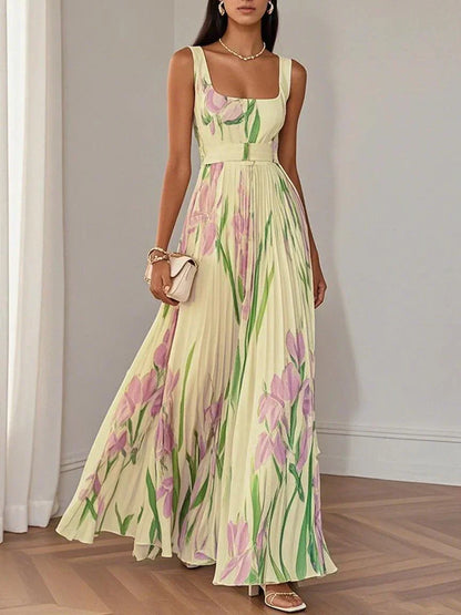Annabelle - Pleated Floral Maxi Dress