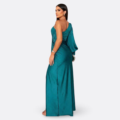Luna - Draped Asymmetric Maxi Dress