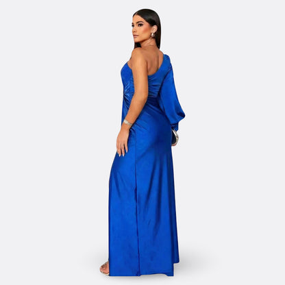 Luna - Draped Asymmetric Maxi Dress