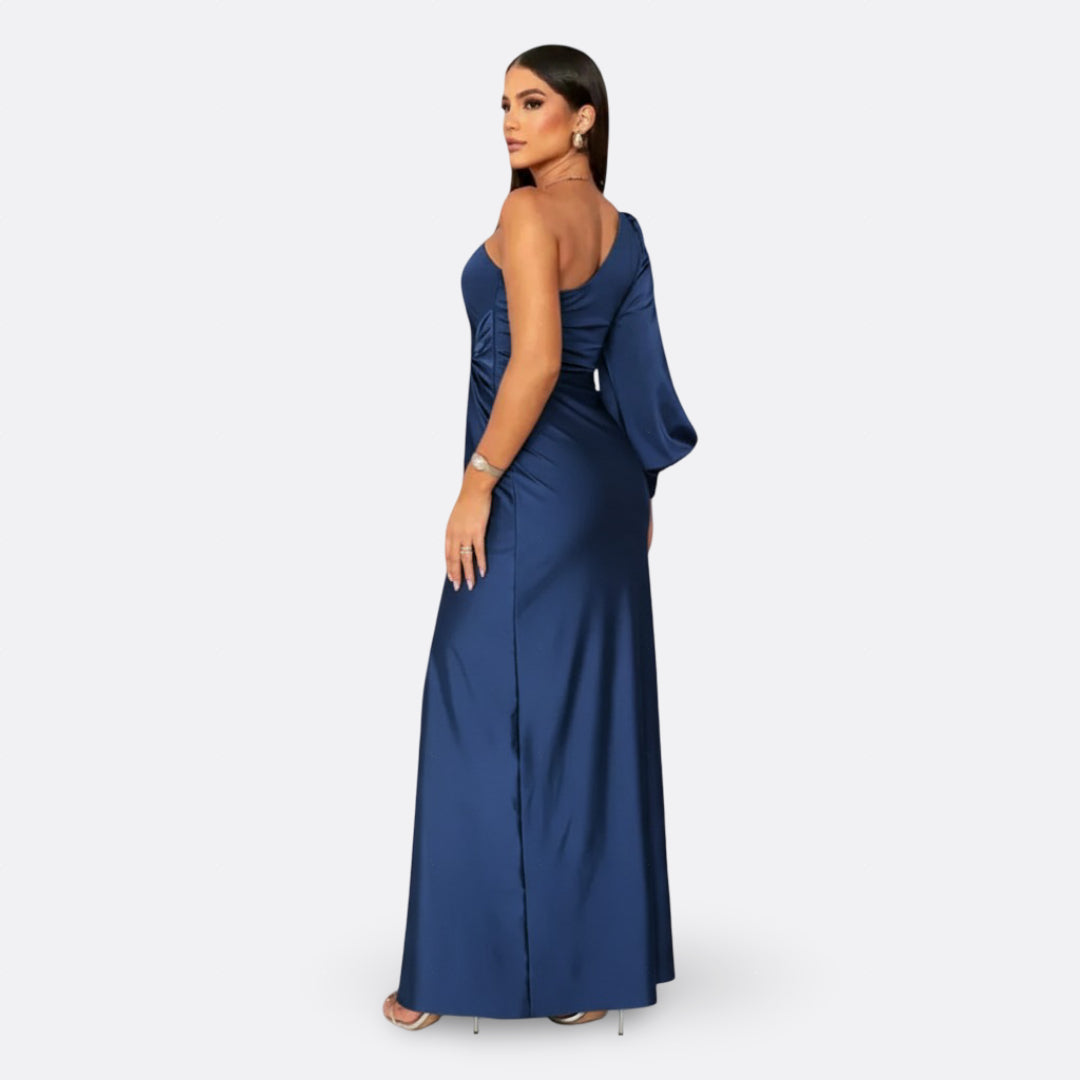 Luna - Draped Asymmetric Maxi Dress