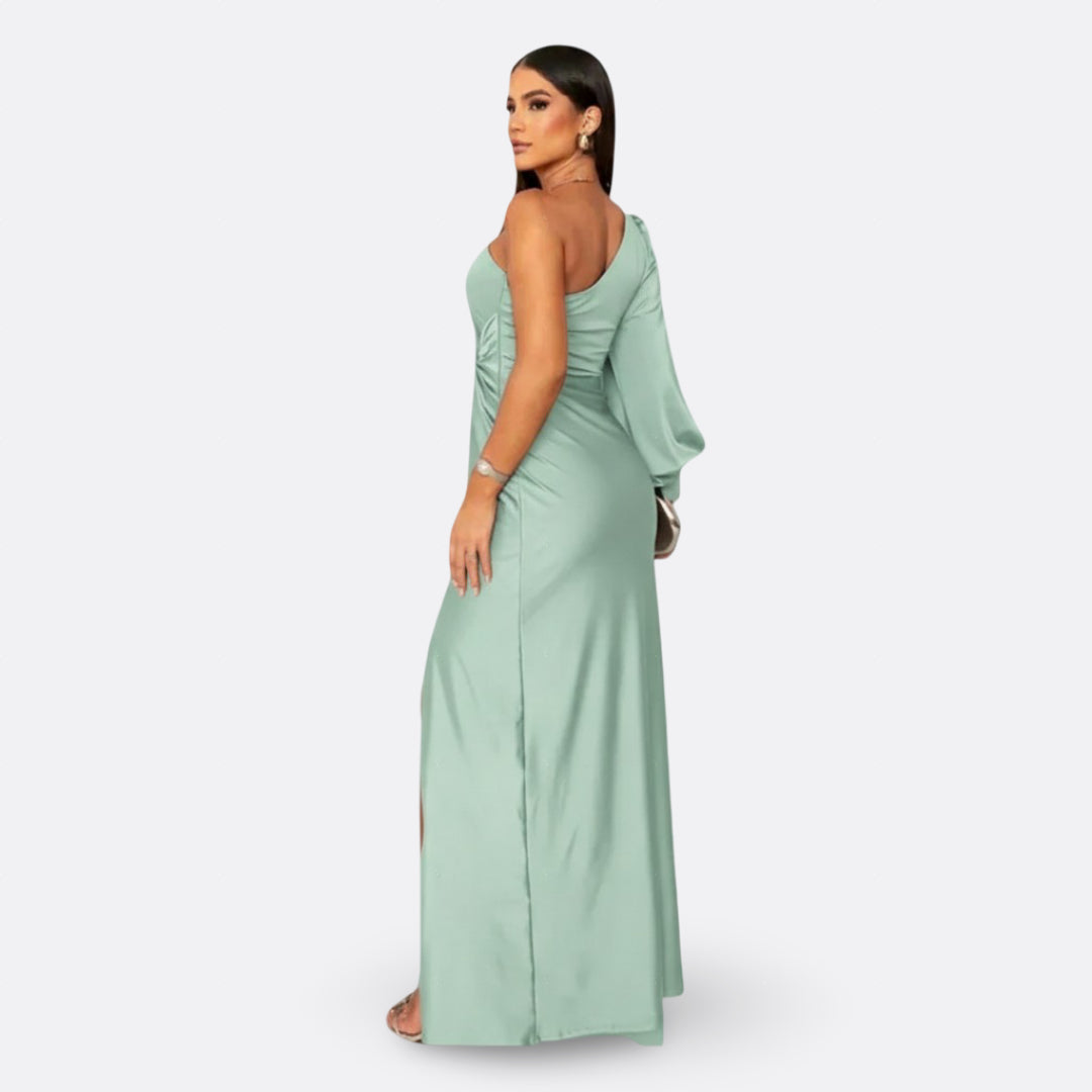 Luna - Draped Asymmetric Maxi Dress