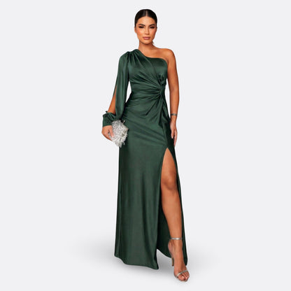 Luna - Draped Asymmetric Maxi Dress
