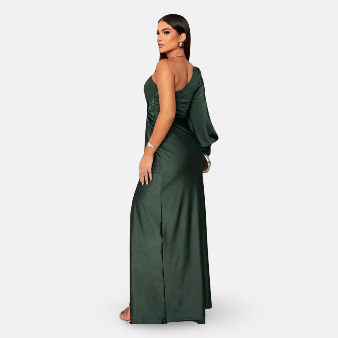Luna - Draped Asymmetric Maxi Dress