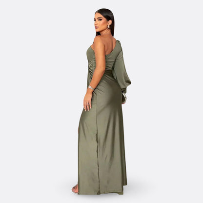 Luna - Draped Asymmetric Maxi Dress
