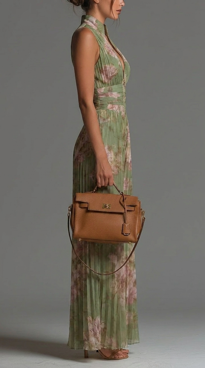 Rochelle - Floral Pleated Wide-Leg Jumpsuit