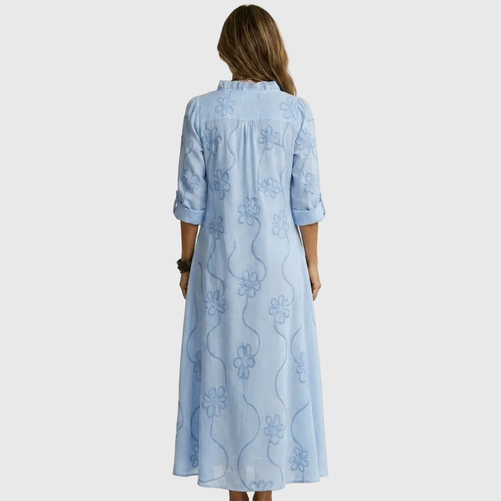 Mariam - Tonal Floral Embroidered Maxi Dress