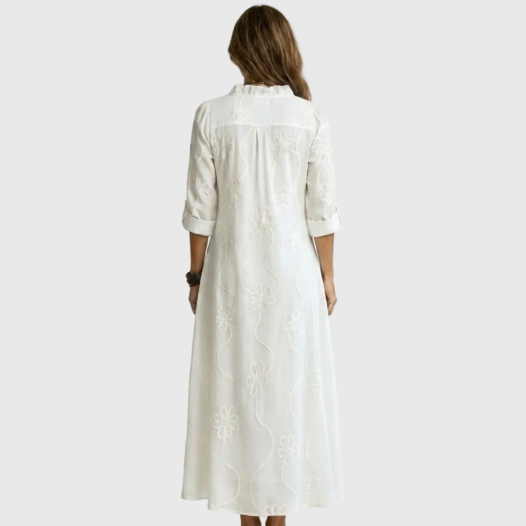 Mariam - Tonal Floral Embroidered Maxi Dress