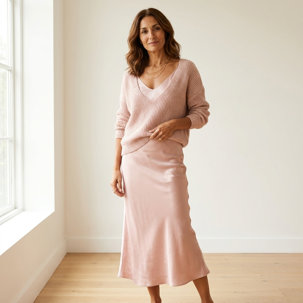 Jolene - Satin Dress & Jumper