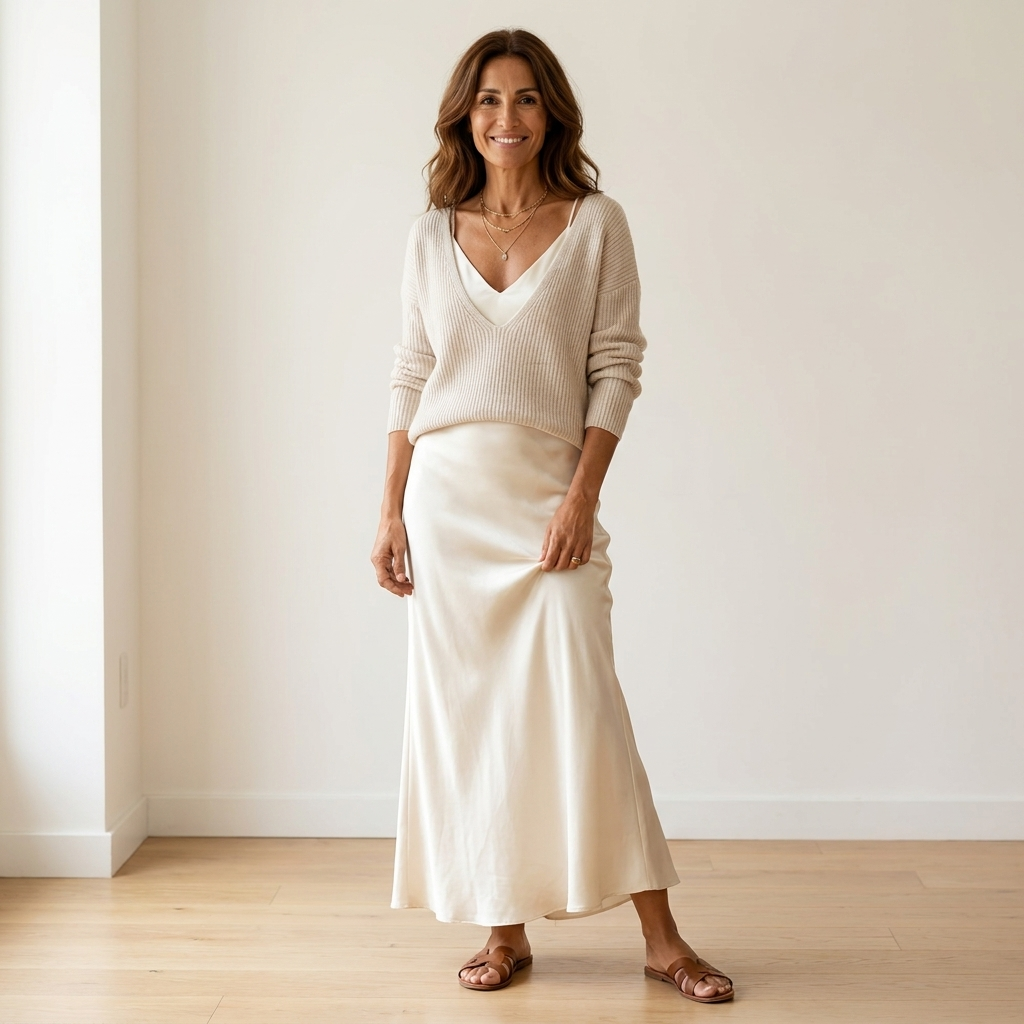 Jolene - Satin Dress & Jumper