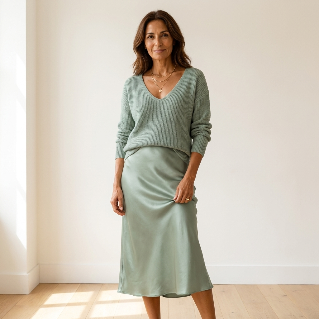 Jolene - Satin Dress & Jumper