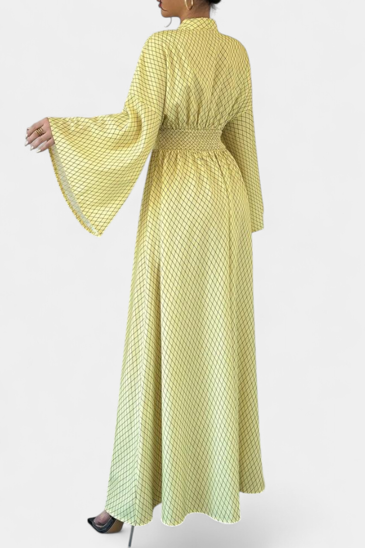 Avenna - Geometric V-Neck Maxi Dress