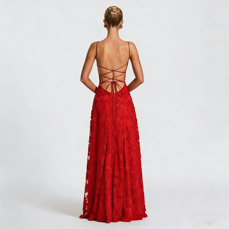 Sofia - Strappy Lace Maxi Dress