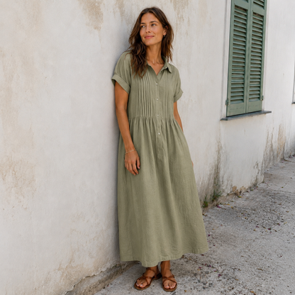 Solenne - Cotton Maxi Shirt Dress