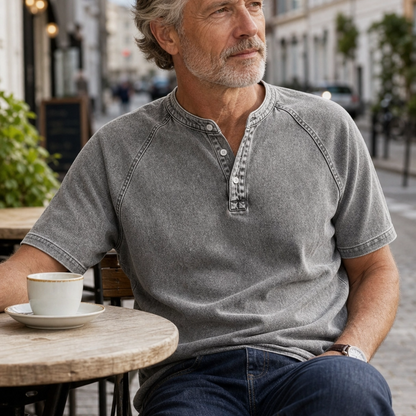 Jonas - Vintage-Washed Cotton-Blend Polo