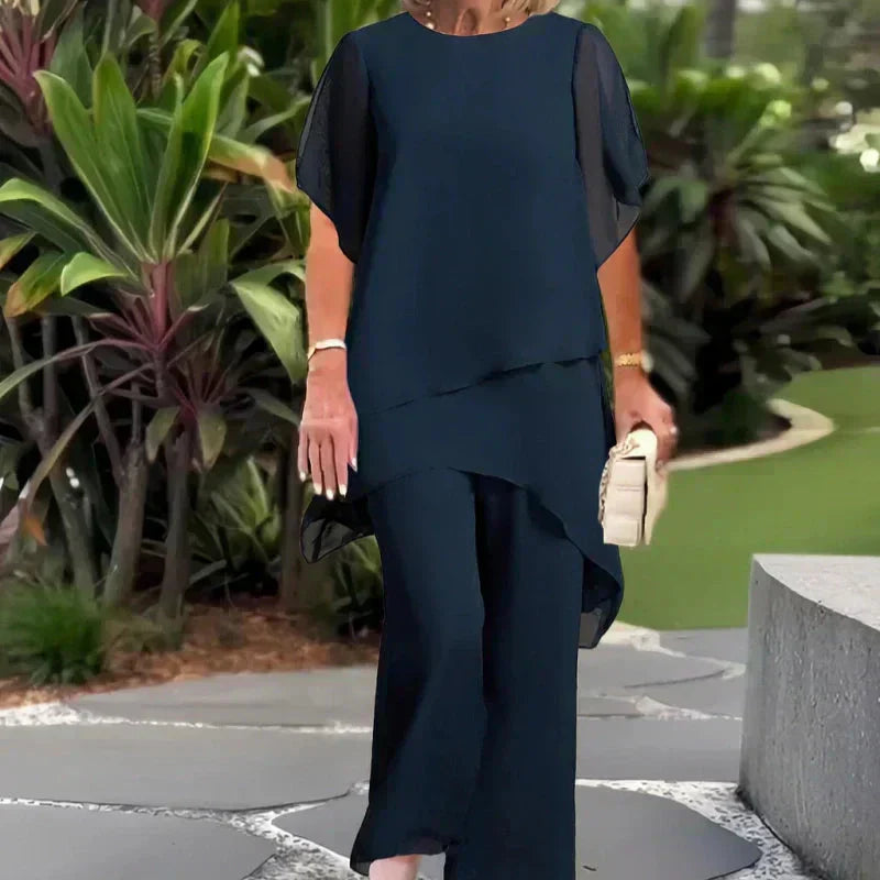 Marian - Asymmetric Chiffon Set