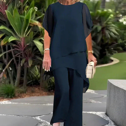 Marian - Asymmetric Chiffon Set