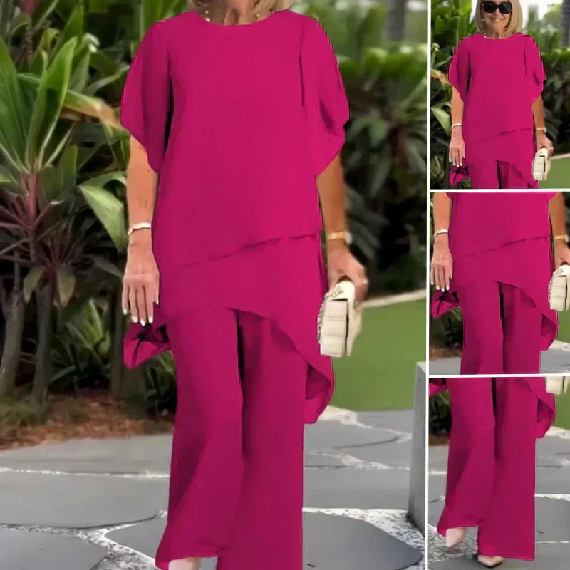 Marian - Asymmetric Chiffon Set