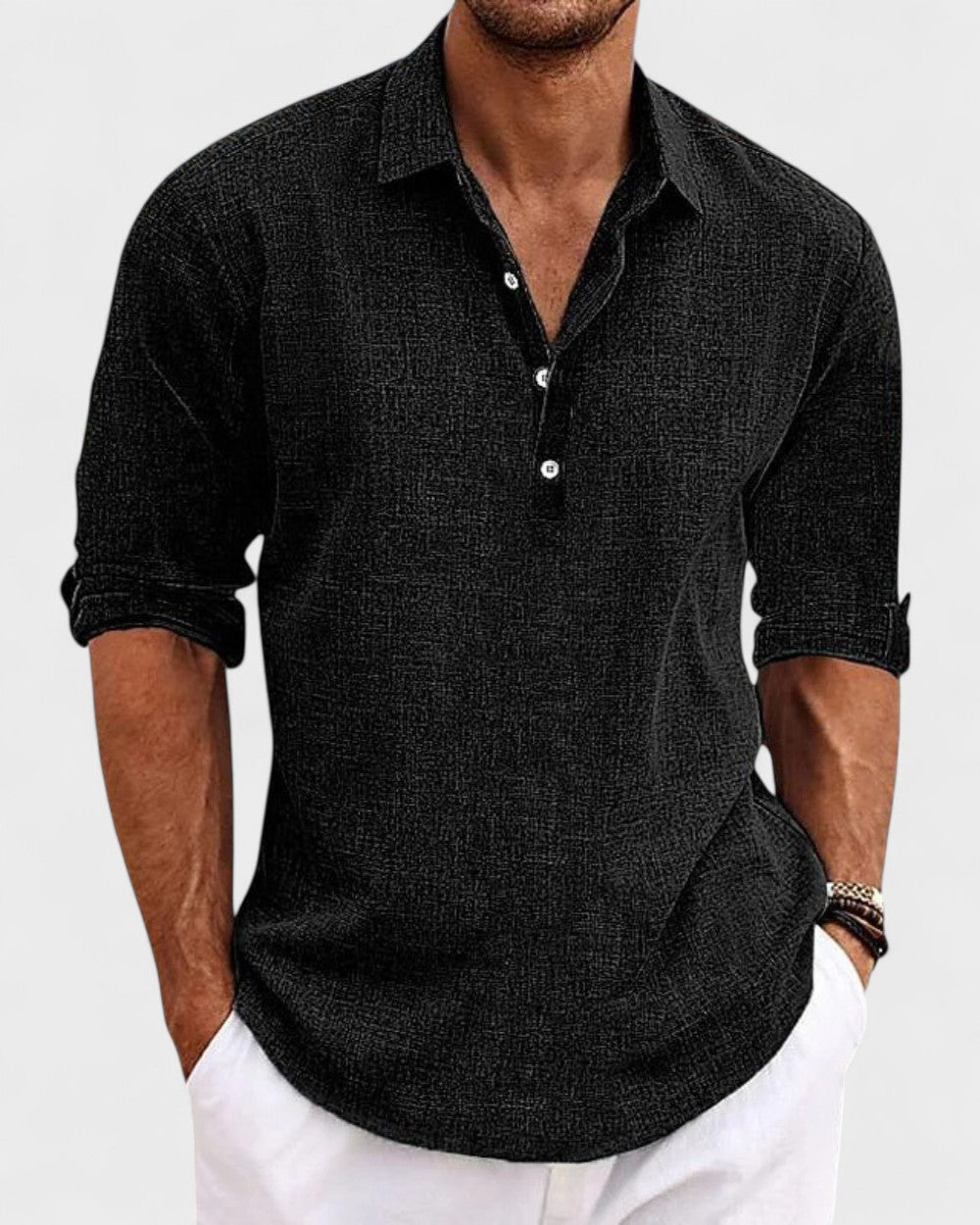 Corvin - Open-Collar Cotton Shirt