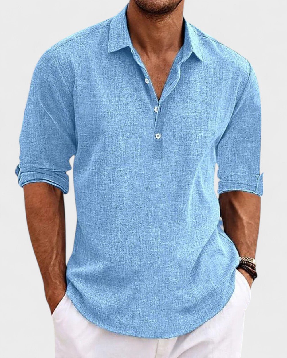 Corvin - Open-Collar Cotton Shirt