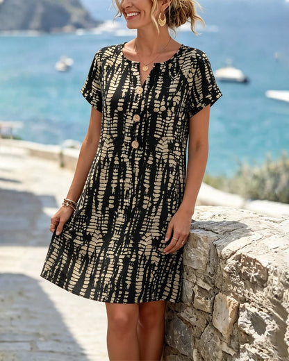 Elowen - Buttoned Colour-Block Dress