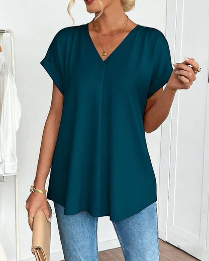 Calden - Patchwork V-Neck T-Shirt