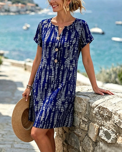 Elowen - Buttoned Colour-Block Dress