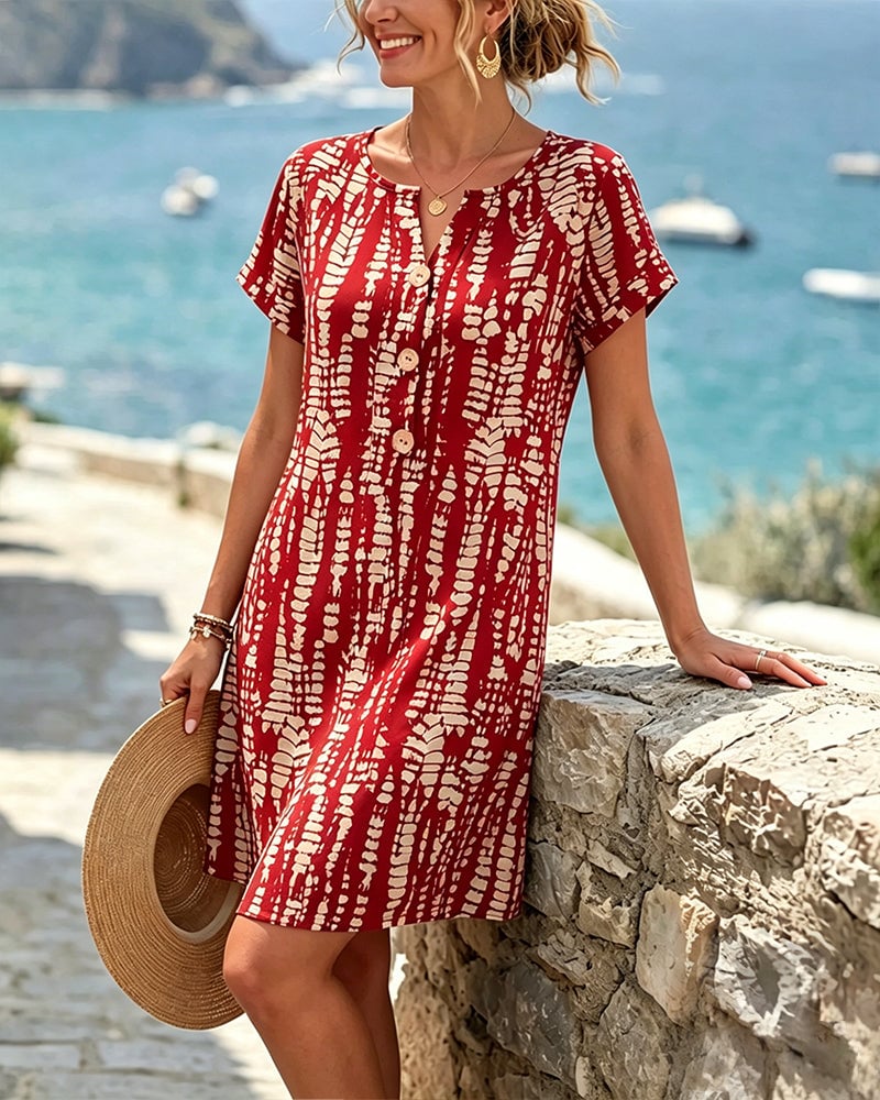 Elowen - Buttoned Colour-Block Dress