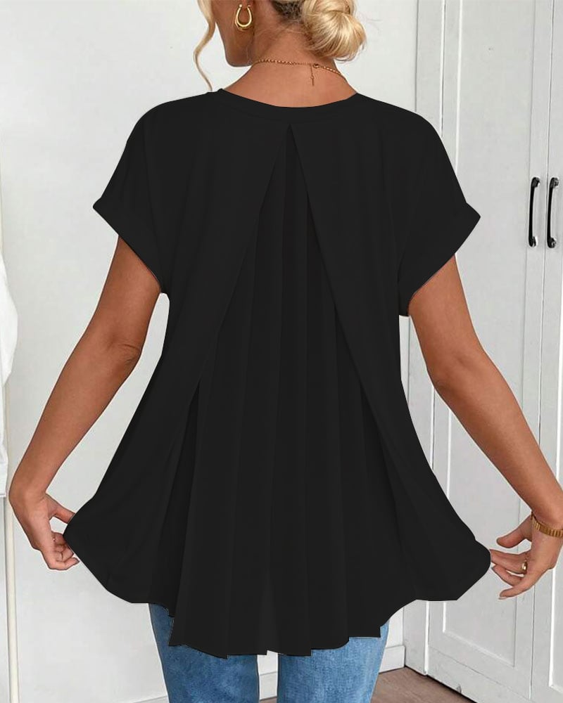 Calden - Patchwork V-Neck T-Shirt