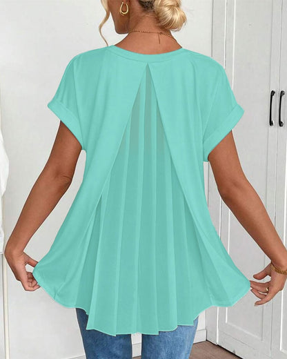 Calden - Patchwork V-Neck T-Shirt