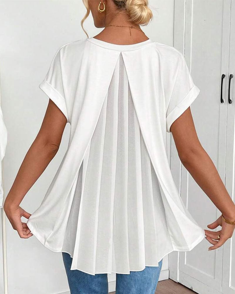 Calden - Patchwork V-Neck T-Shirt