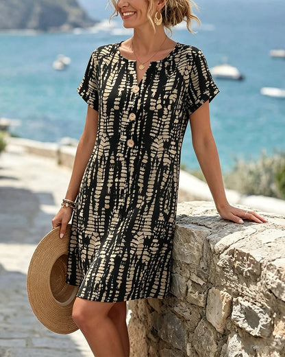 Elowen - Buttoned Colour-Block Dress