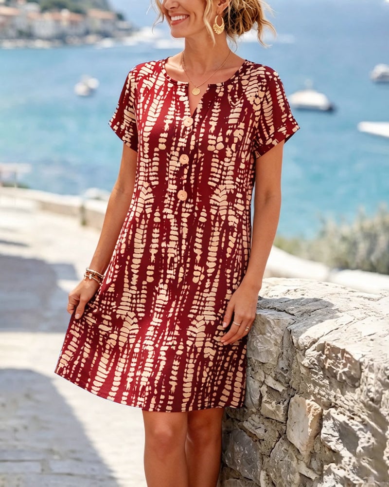 Elowen - Buttoned Colour-Block Dress