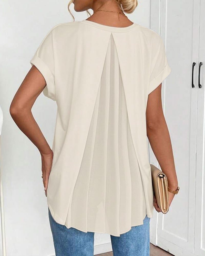 Calden - Patchwork V-Neck T-Shirt