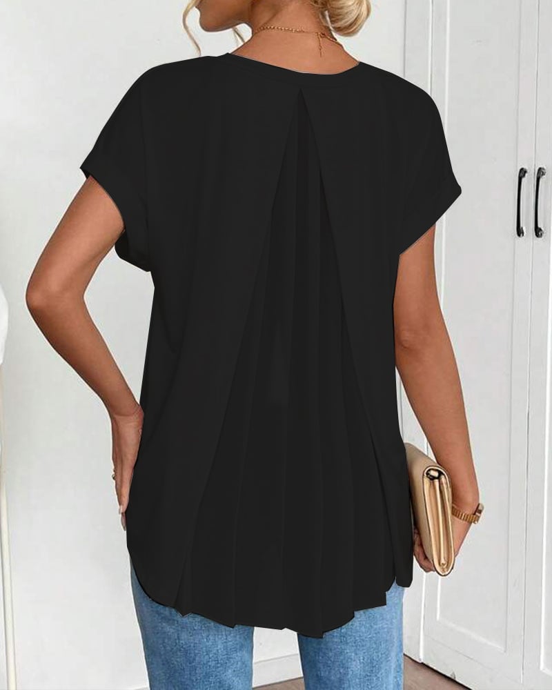 Calden - Patchwork V-Neck T-Shirt